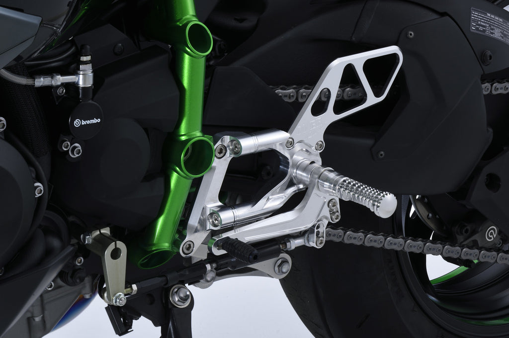 OVER Racing Rearset Kit 4-Position Silver NinjaH2 | 51-87-01 - image 1