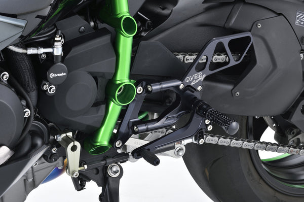 OVER Racing Rearset Kit 4-Position Black NinjaH2 | 51-87-01B - image 1