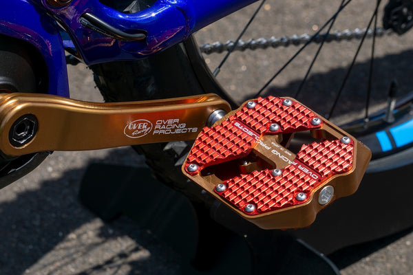 OVER Racing Flat Pedals Large Non-Slip Plate Type Black/RED YPJ-MT Pro(20-22) | 51-A01-01B - image 2