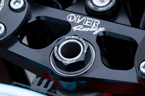 OVER Racing Top Yoke Center Nut Black GROM/Monkey125/DAX125 | 55-012-03B - image 2