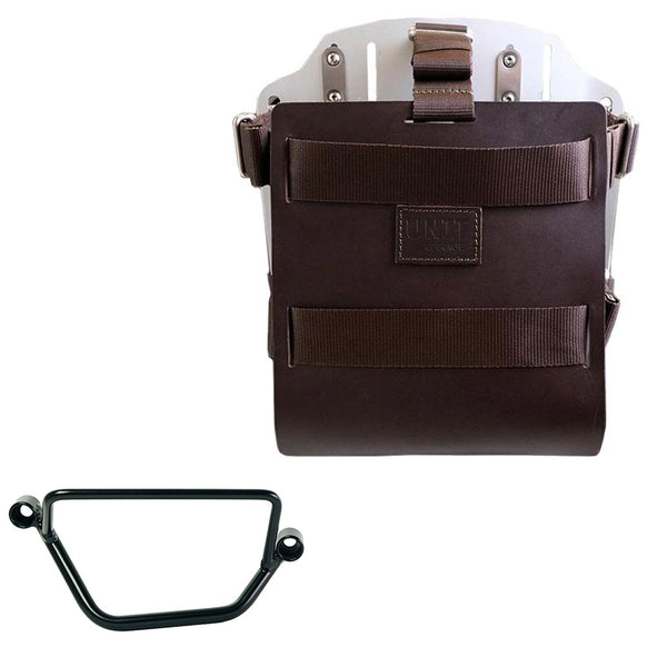 Unit Garage U085+U000+4161DX Carrying system in aluminum with adjustable leather front and Quick Release System + Right Frame Honda GB350S