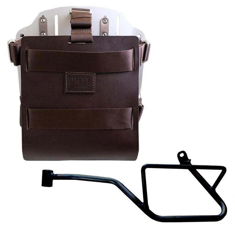Unit Garage U085+U000+2231SX Carrying system in aluminum with adjustable leather front and Quick Release System + Left Frame Moto Guzzi V7 EURO5 PLUS (2025 until now)