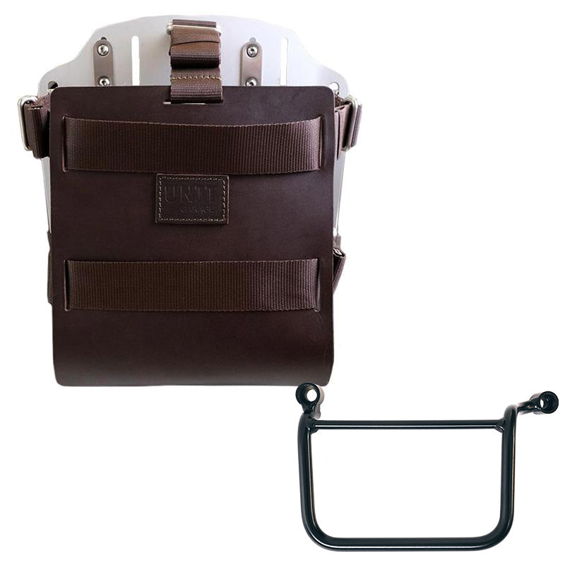 Unit Garage U085+U000+3850SX Carrying system in aluminum with adjustable leather front and Quick Release System + Left Frame Royal Enfield Guerrilla 450