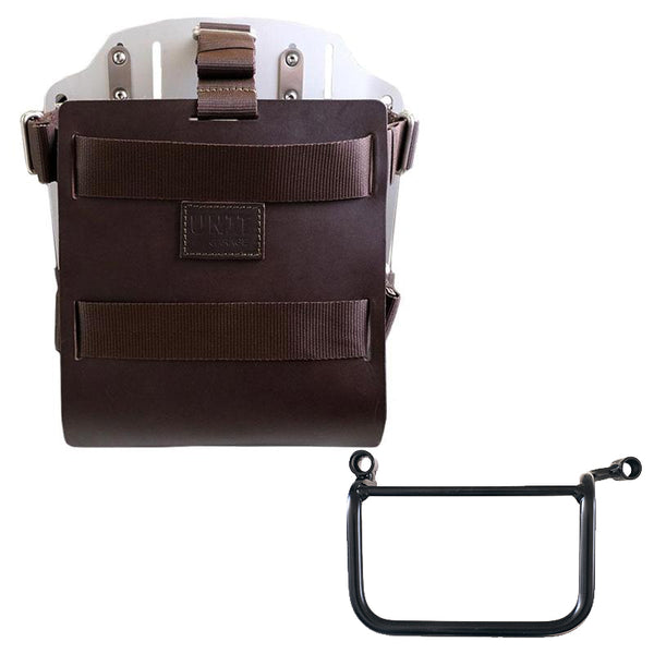 Unit Garage U085+U000+3802SX Carrying system in aluminum with adjustable leather front and Quick Release System + Left Frame Royal Enfield Himalayan 450 (2024 until now)