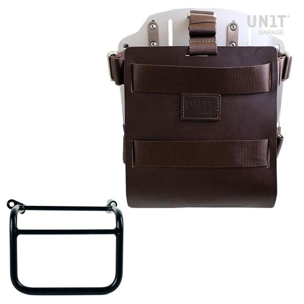 Unit Garage U085+U000+1019DX Carrying system in aluminum with adjustable leather front and Quick Release System + Right Subframe Triumph Scrambler 1200 XC_XE (2019 until now)