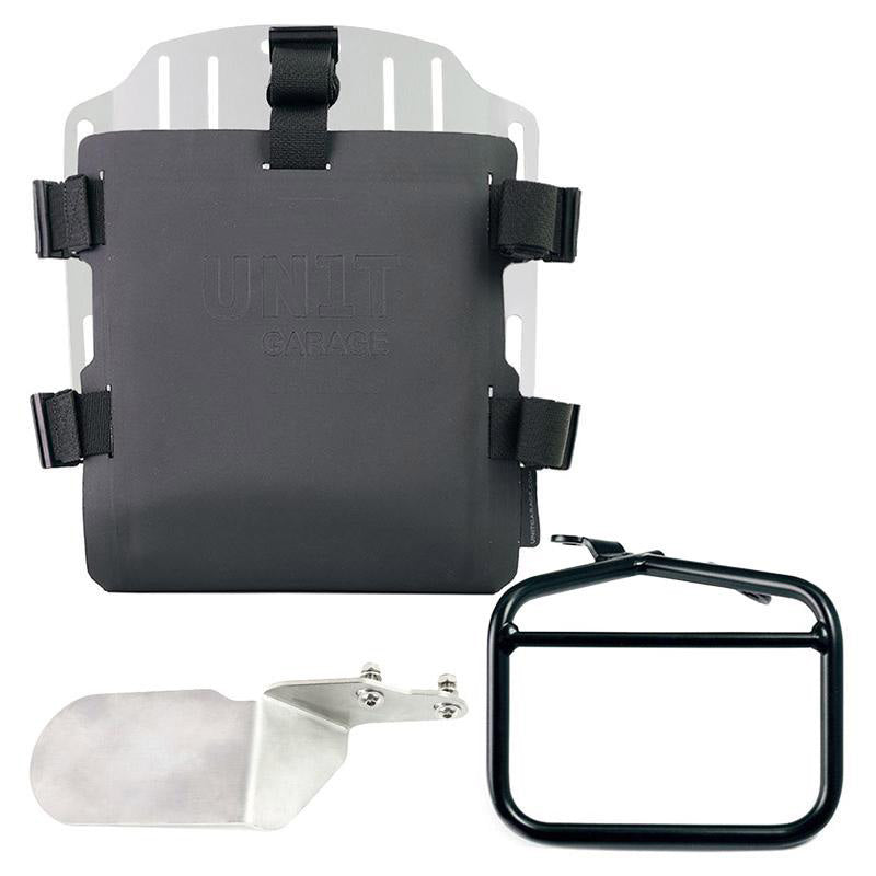 Unit Garage UG007+U000+2723DX_ Aluminum bag holder with adjustable front in Hypalon and Quick Release System + Right subframe Desert Sled 