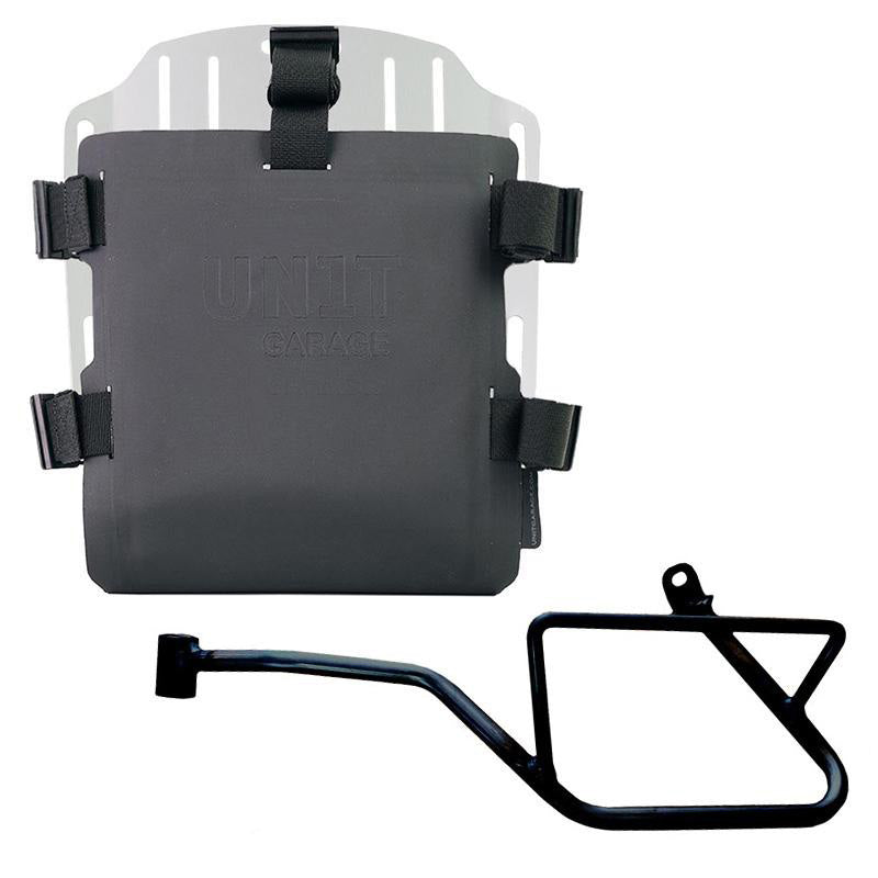 Unit Garage UG007+U000_+2231SX Carrying system in aluminum with adjustable Hypalon front and Quick Release System + Left Frame Moto Guzzi V7 EURO5 PLUS (2025 until now)