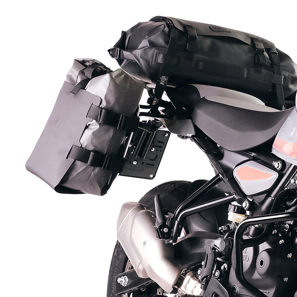 Unit Garage UG007+U000_+3802DX Carrying system in aluminum with adjustable Hypalon front and Quick Release System + Right Frame Royal Enfield Himalayan 450 (2024 until now)