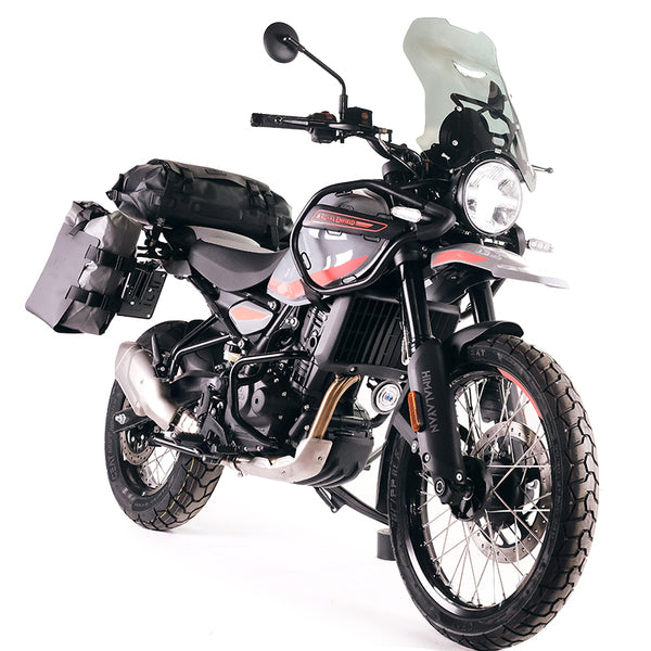Unit Garage UG007+U000_+3802DX Carrying system in aluminum with adjustable Hypalon front and Quick Release System + Right Frame Royal Enfield Himalayan 450 (2024 until now)