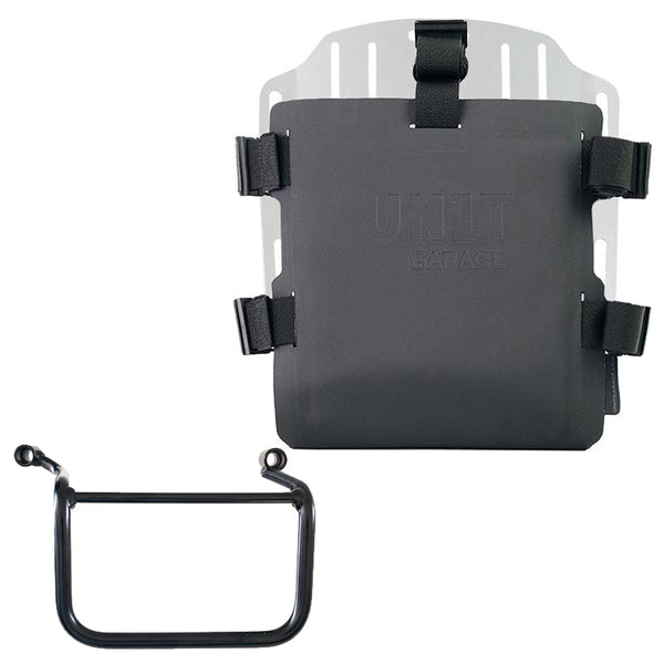 Unit Garage UG007+U000_+3802DX Carrying system in aluminum with adjustable Hypalon front and Quick Release System + Right Frame Royal Enfield Himalayan 450 (2024 until now)