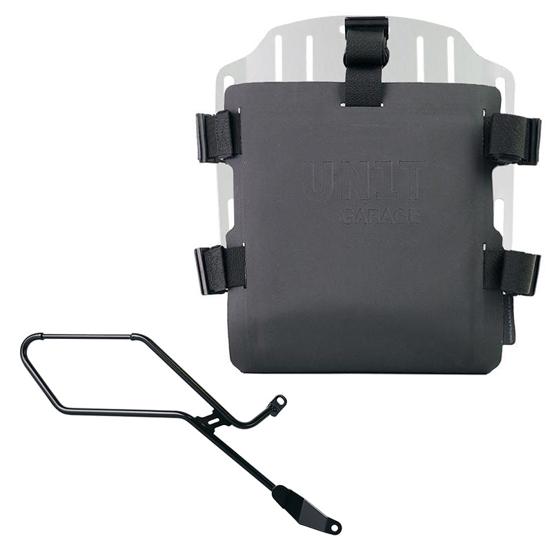 Unit Garage UG007+U000_+4901DX Carrying system in aluminum with adjustable Hypalon front and Quick Release System + Right Frame Triumph Bonneville Bobber