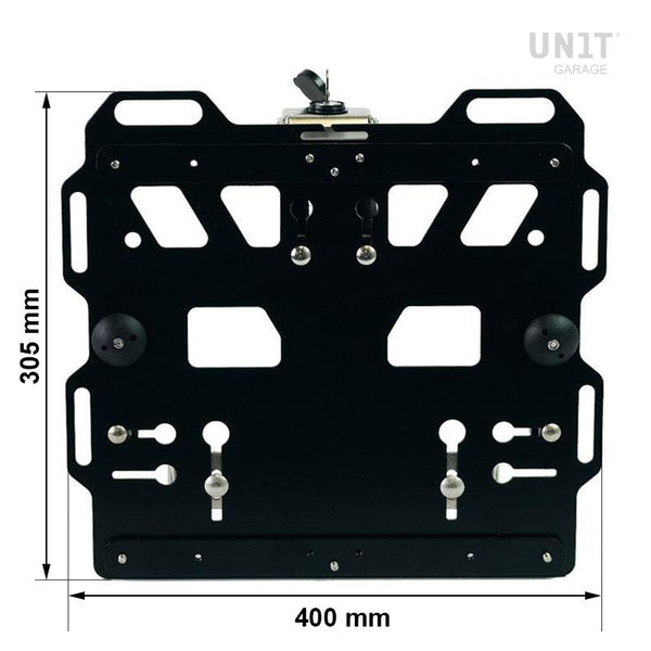 Unit Garage UG010+A15 Aluminum plate with front quick coupling in Hypalon and lock