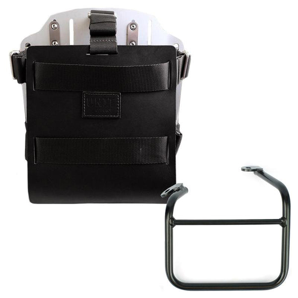 Unit Garage U085+U000+1009SX Carrying system in aluminum with adjustable leather front, Quick Release System and frame Scrambler 1100 with double exhaust on the right