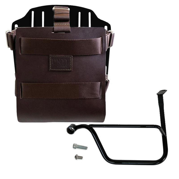 Unit Garage U085+U000+1020SX Carrying system in aluminum with adjustable leather front, Quick Release System + Left frame Triumph Speed Twin 1200 & RS (2019-2024)