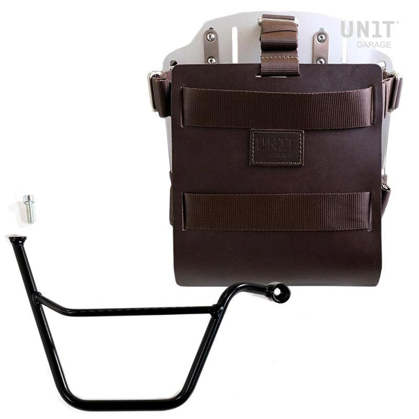 Unit Garage U085+U000+4801DX Carrying system in aluminum with adjustable leather front and Quick Release System + Right Frame Triumph Speed Twin 900 (2025 until now)