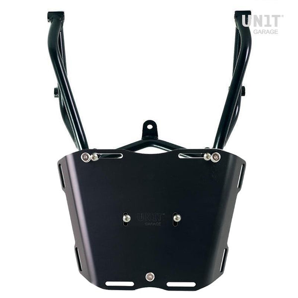 Unit Garage DPS-UGSET-4643 Atlas Aluminium Top Case 44L universal + Black Rear luggage rack with passenger grip Aprilia Tuareg 660