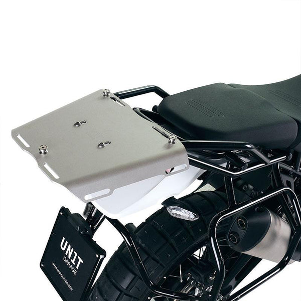 Unit Garage DPS-UGSET-4633 Atlas Aluminium Top Case 44L universal + Black Rear luggage rack with passenger grip Ducati Desert X