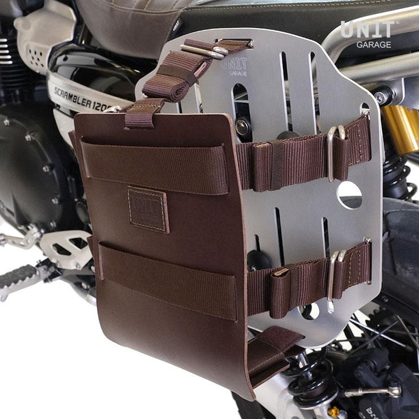 Unit Garage U085+U000+5001SX Carrying system in aluminum with adjustable leather front and Quick Release System + Left Frame BMW R12 G/S