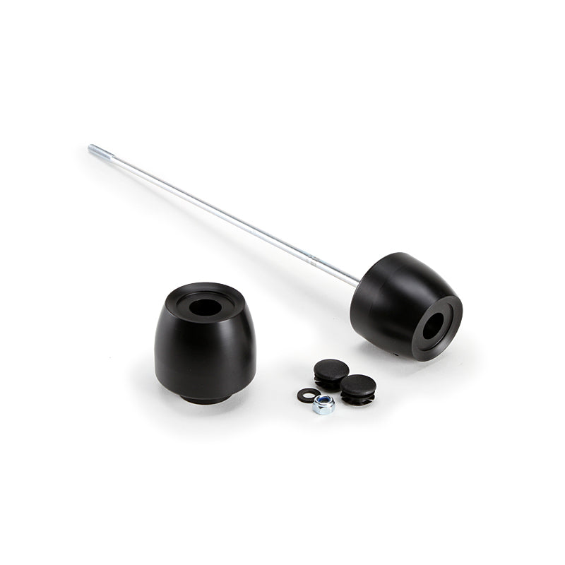 Puig 20058 PHB19 Front Axle Sliders for Ducati Panigale / Streetfighter; optional accent rings shown in installation examples are not included
