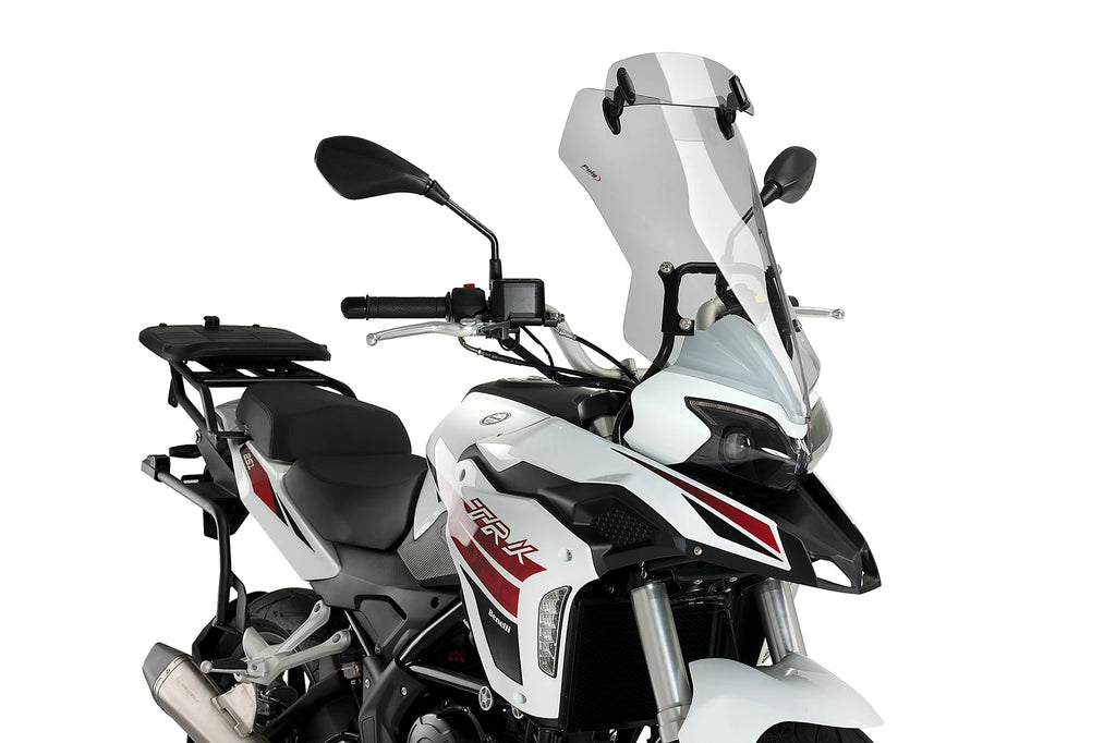 Puig Touring Windshield with Visor Benelli TRK 251 2021-2025 Smoke — 20630 — 20630H