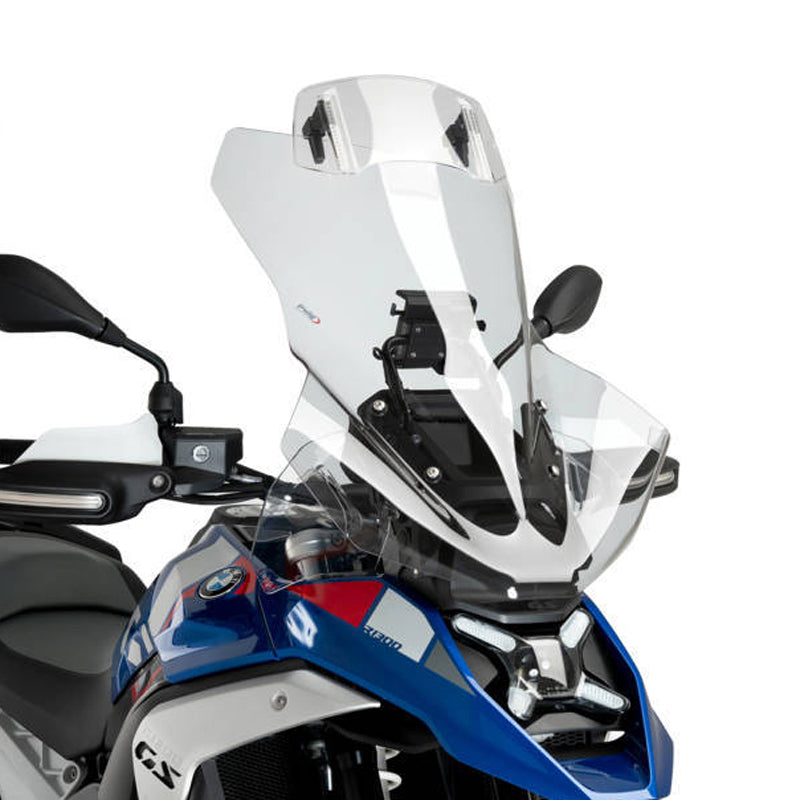Puig 21841W Touring Windscreen with Adjustable Visor — Clear