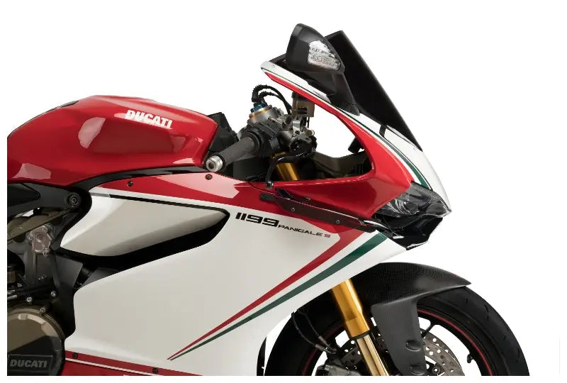 Puig 3566N Downforce Spoiler Kit — Black, shown fitted to Ducati 1199 Panigale S
