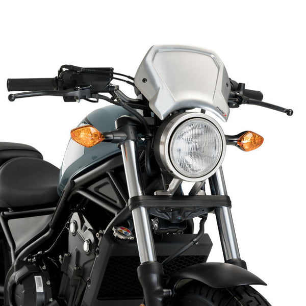 Puig 3701P Aluminium Front Plate — Silver