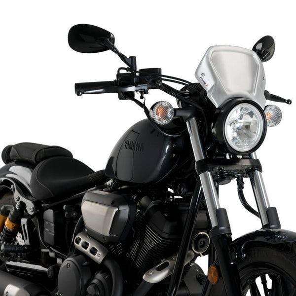 Puig 3813P Aluminium Front Plate — Silver