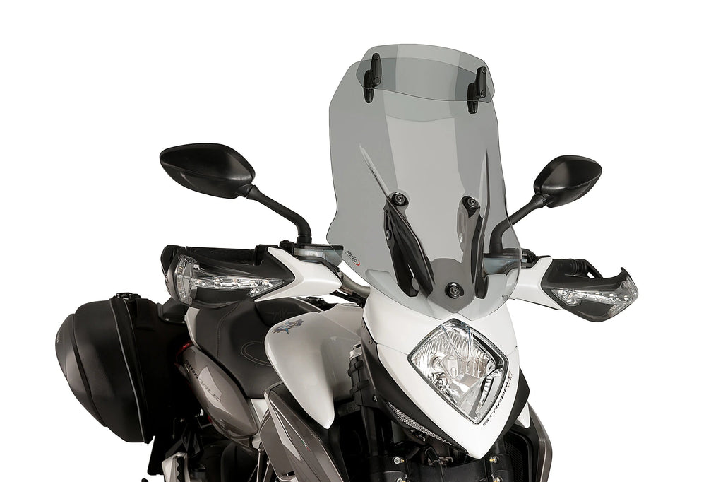 Puig Touring Windshield with Visor MV Agusta Stradale 800 2015-2016 Smoke — 7635 — 7635H