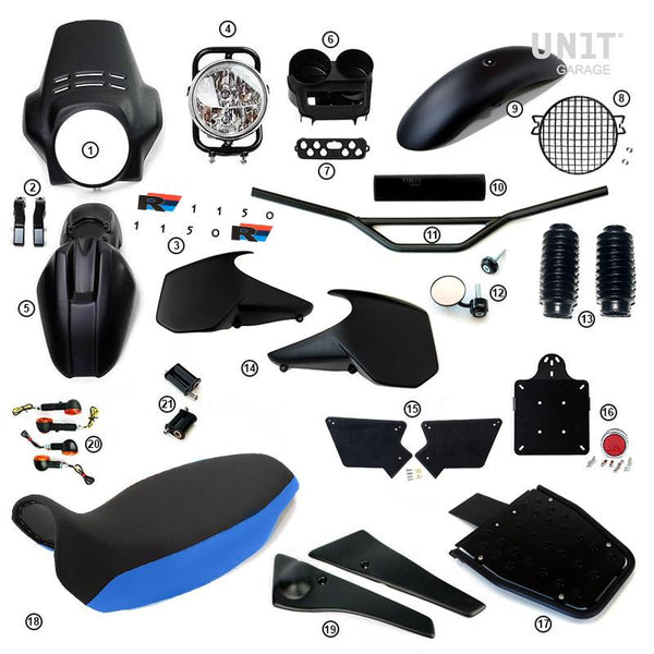 Unit Garage 1587MB R1150R PRO Kit with tank side panels (Matt Black)
