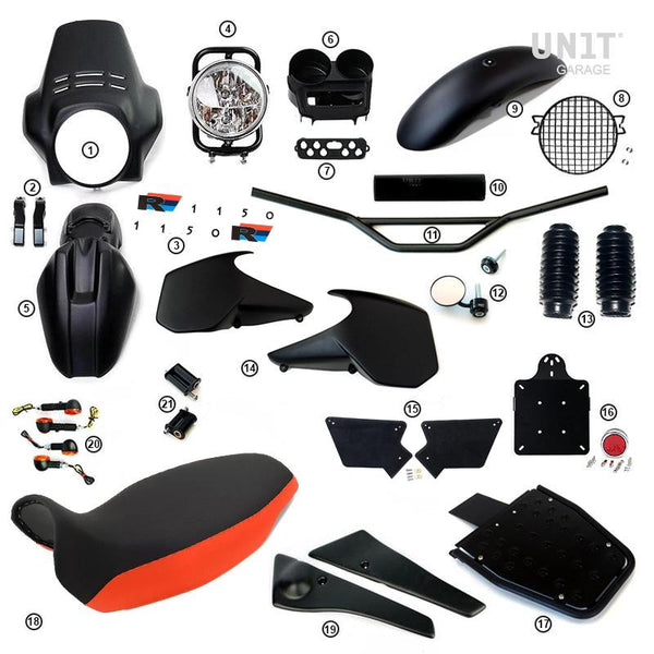 Unit Garage 1587MB R1150R PRO Kit with tank side panels (Matt Black)
