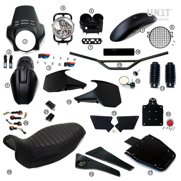 Unit Garage 1587MB R1150R PRO Kit with tank side panels (Matt Black)