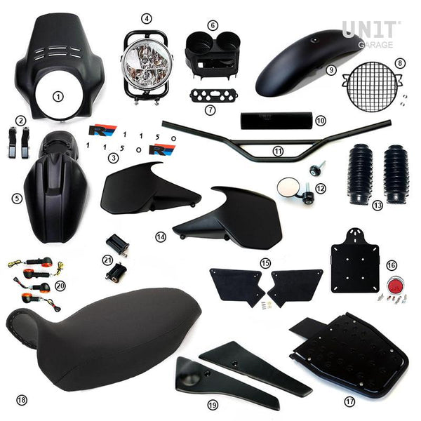 Unit Garage 1587MB R1150R PRO Kit with tank side panels (Matt Black)