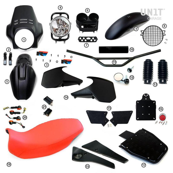 Unit Garage 1587MB R1150R PRO Kit with tank side panels (Matt Black)