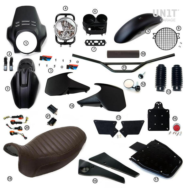 Unit Garage 1587MB R1150R PRO Kit with tank side panels (Matt Black)