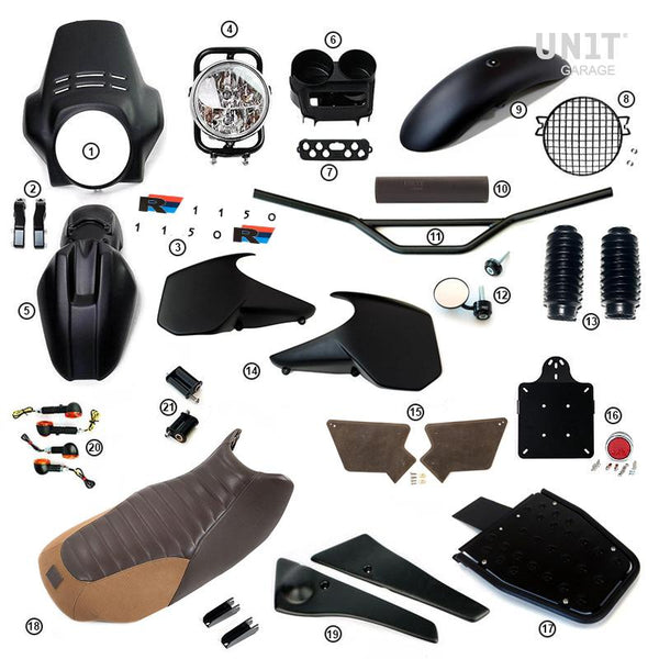Unit Garage 1587MB R1150R PRO Kit with tank side panels (Matt Black)