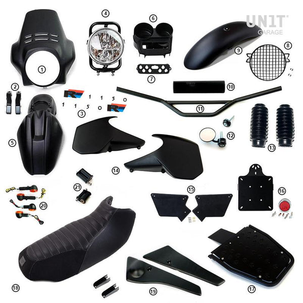 Unit Garage 1587MB R1150R PRO Kit with tank side panels (Matt Black)