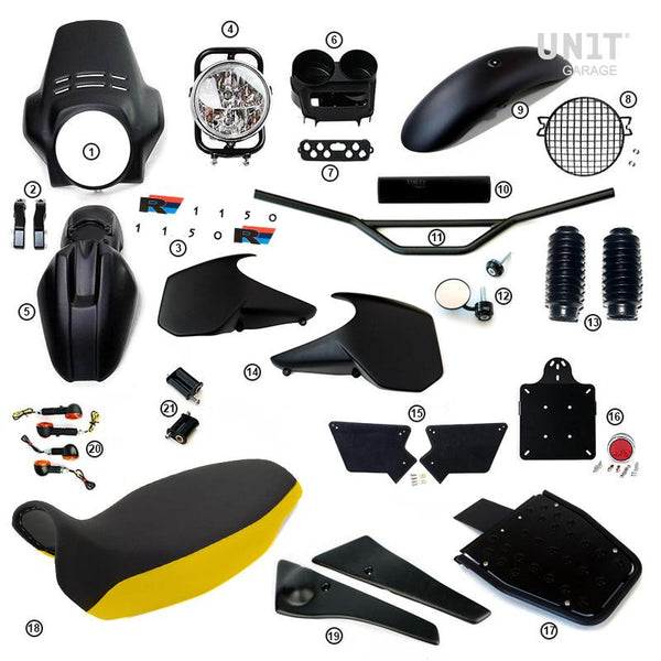 Unit Garage 1587MB R1150R PRO Kit with tank side panels (Matt Black)