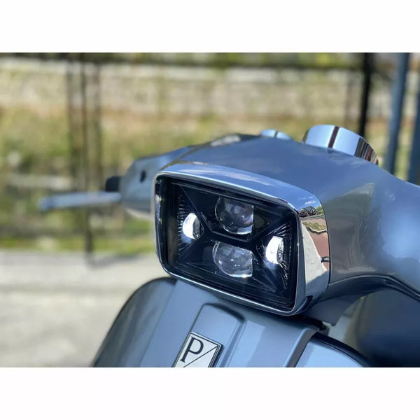Headlight Unit ZELIONI LED trapezoidal for Vespa S 50-150ccm ZELHL001