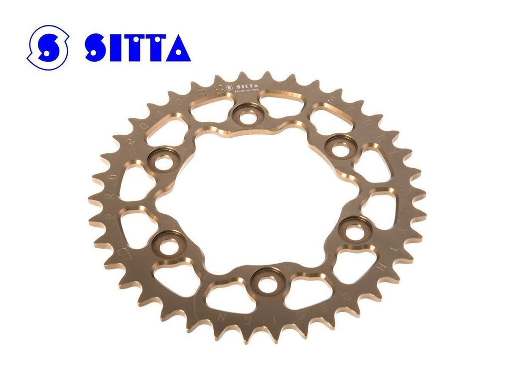 Illustrative Sitta 201M rear sprocket; supplied finish, pitch and tooth count follow selected variant