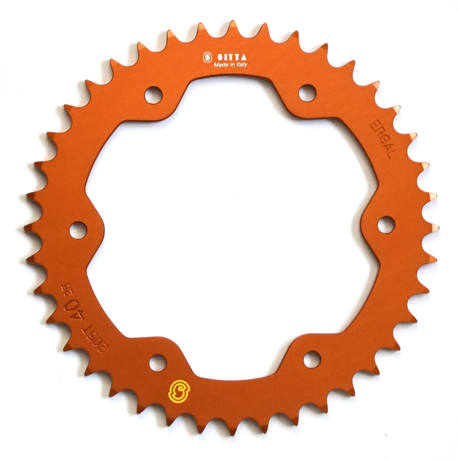 Sitta 205T rear sprocket series illustration; tooth count, chain width and finish may differ.
