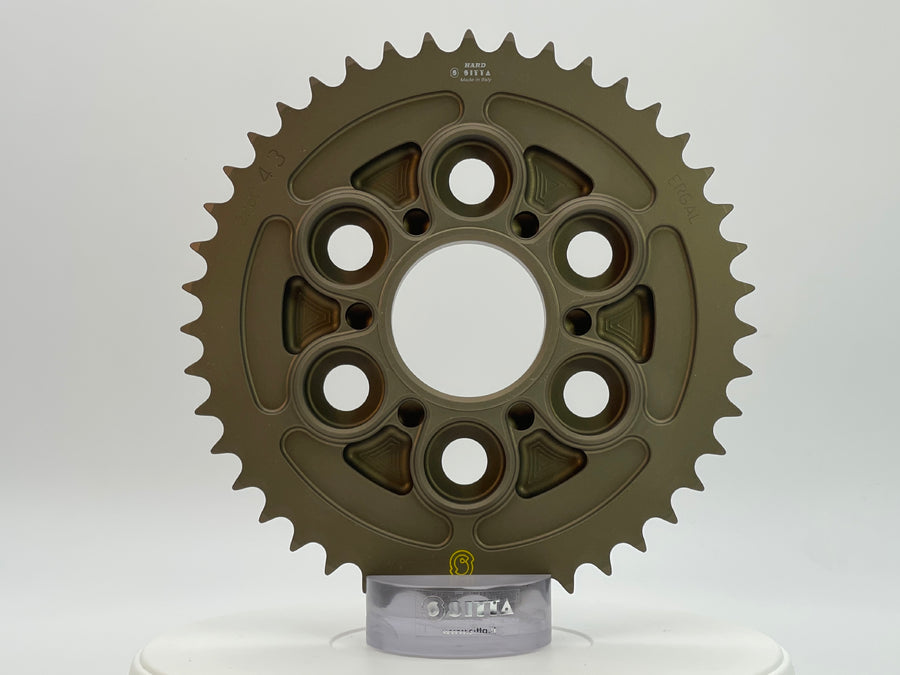 Sitta 226D WSBK hard oxide rear sprocket series illustration, pictured with 43 teeth; supplied tooth count follows selected exact SKU.