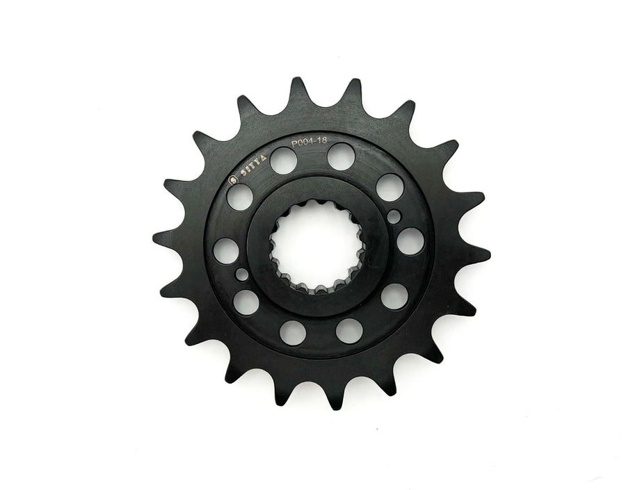 Sitta P004 series illustration showing the 18-tooth racing version; selected tooth count and lightening pattern may differ.