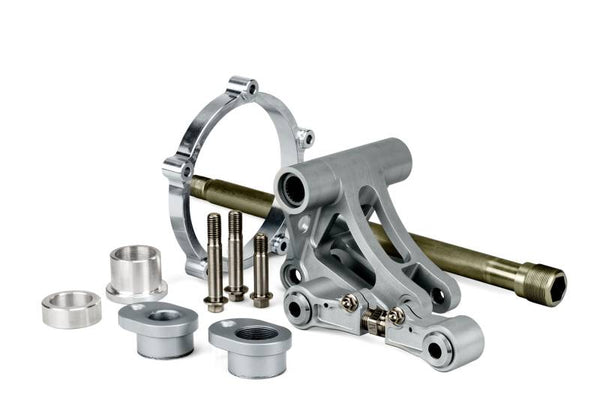Optional SUTER BMW swingarm assembly kit — sold separately, shown for installation reference