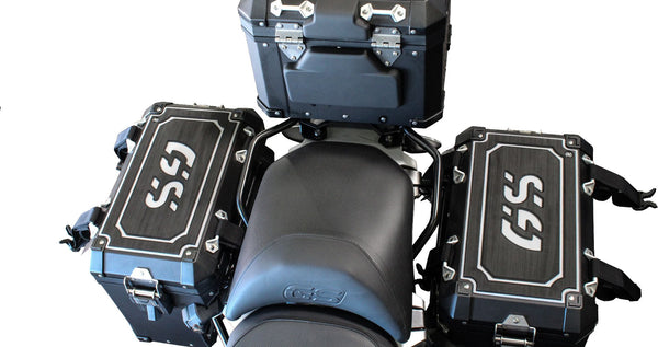 TECHSPEC Pannier Guards for BMW R 1200 / 1250 GS (14-24) Left - 44Itr, and Right - 36Itr - Black / Gray — photo 1