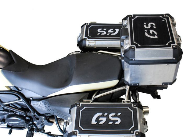 TECHSPEC Pannier Lid Guards for BMW R 1200 / 1250 GS (14+) BLACK on GRAY, COMBO KIT, RIGHT, LEFT & TAIL — photo 2