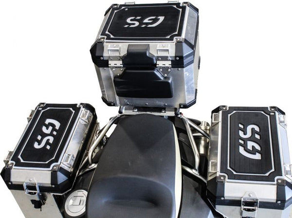 TECHSPEC Pannier Lid Guards for BMW R 1200 / 1250 GS (14+) BLACK on GRAY, COMBO KIT, RIGHT, LEFT & TAIL — photo 3