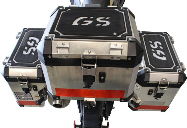 TECHSPEC Pannier Lid Guards for BMW R 1200 / 1250 GS (14+) BLACK on GRAY, COMBO KIT, RIGHT, LEFT & TAIL — photo 4