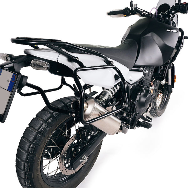 Unit Garage 3826_BL Subframes for aluminum side panniers Royal Enfield Himalayan 450 for aftermarket exhaust (2024 until now)