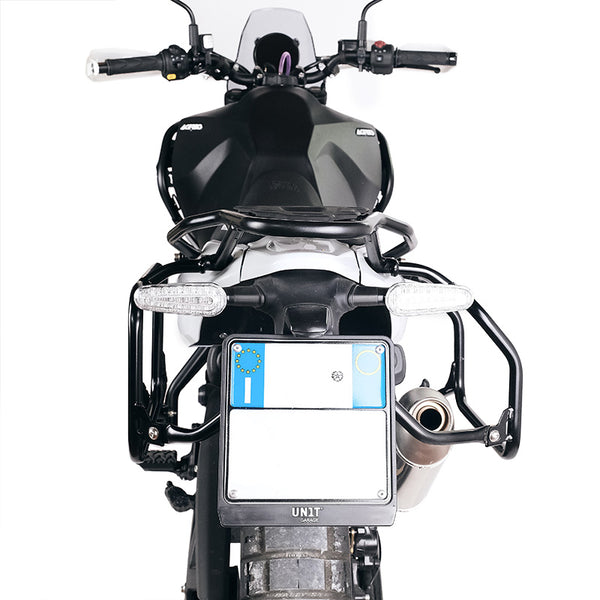 Unit Garage DPS-UGSET-4587 Pair of Atlas aluminium bags 39L+32L + Subframes for aluminum side panniers Royal Enfield Himalayan 450 for aftermarket exhaust (2024 until now)